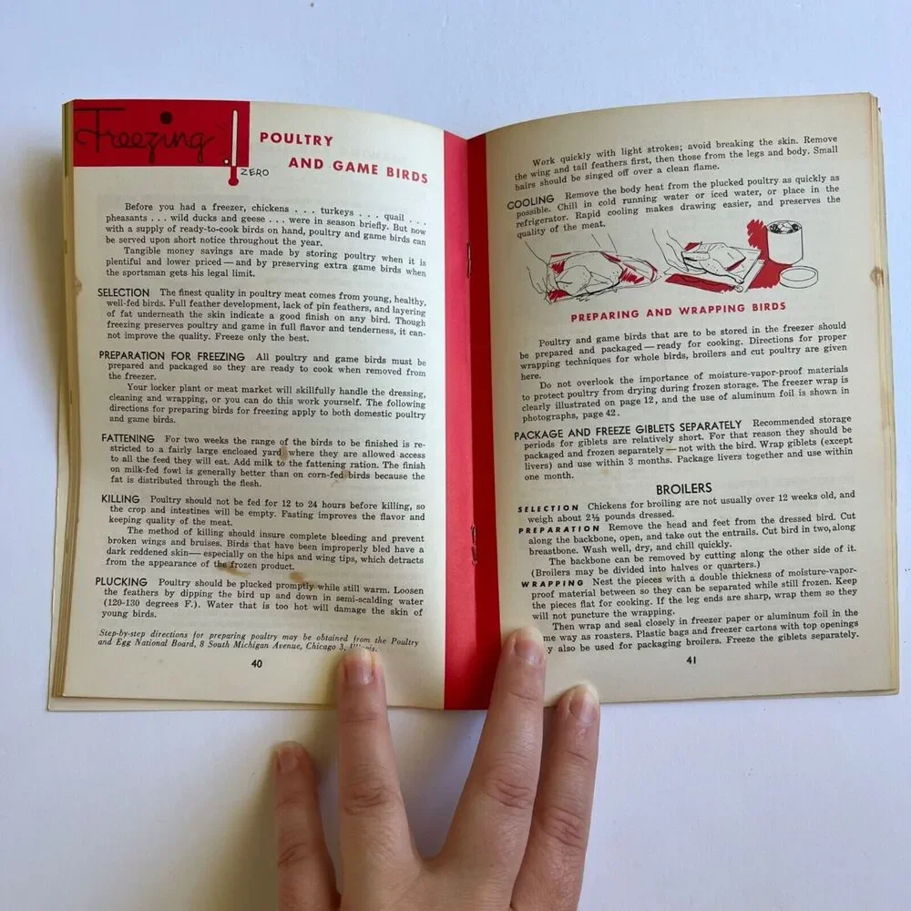 Vintage 1963 Cookbook Freezing Foods at Home Paperback